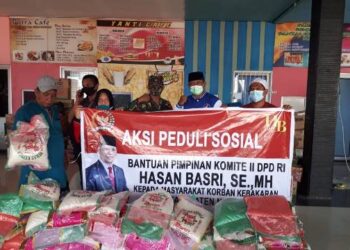 Salurkan Bantuan Beras 1 Ton, Hasan Basri Ajak BUMN Ikut Ringankan Beban Warga Terdampak Kebakaran di Nunukan