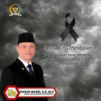 Wakil Ketua Komite II DPD RI Sampaikan Duka untuk Sriwijaya Air SJ 182