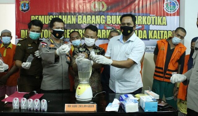 Polda Kaltara Musnahkan Barang Bukti 203,09 Gram Sabu