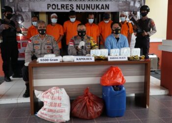 8,5 Kg Sabu dari Malaysia Nyaris Beredar di Indonesia, Polres Nunukan Amankan 7 Tersangka
