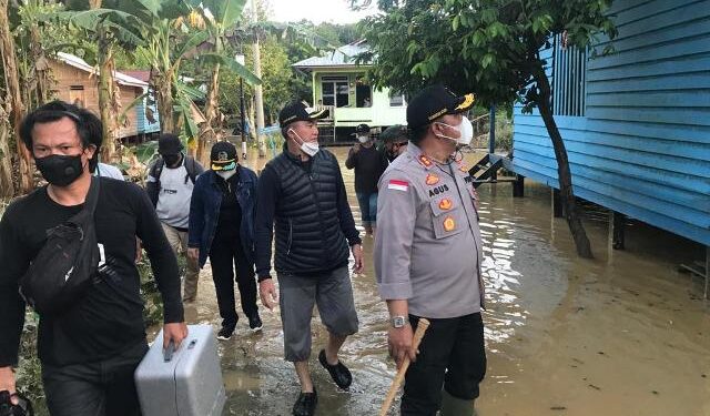 Bersama Forkopimda, Kapolres Malinau Pantau Lokasi Banjir