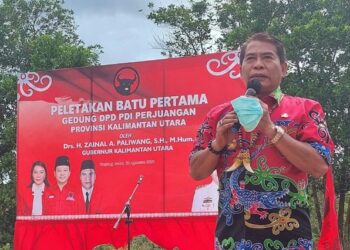 Gubernur Zainal Lakukan Groundbreaking Pembangunan Kantor Sekretariat DPD PDIP Kaltara