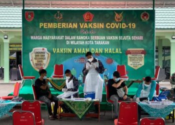 Sempat Tertunda, Vaksinasi Dosis Kedua Kembali Digelar Kodim 0907/Tarakan