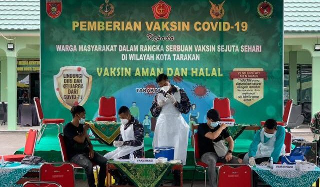Sempat Tertunda, Vaksinasi Dosis Kedua Kembali Digelar Kodim 0907/Tarakan