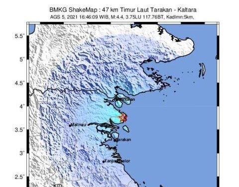 Gempa Magnitudo 4,4 Guncang Tarakan