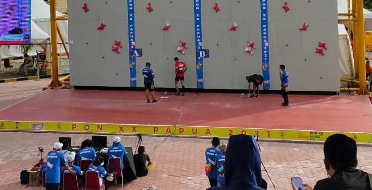 Sabri Tempati Peringkat 16 di Kualifikasi Panjat Tebing PON XX/Papua