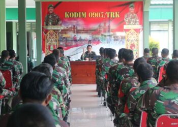 Mulai Bertugas, Dandim 0907/Trk Letkol Inf Reza Fajar Lesmana Laksanakan Jamdan Perdana
