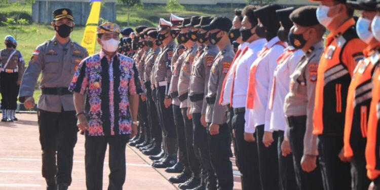 Pimpin Apel Gelar Pasukan Operasi Lilin 2021, Gubernur Zainal Ajak Bahu-membahu Cegah Varian Omicron