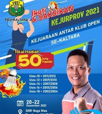 Pengprov PBSI Kaltara Gelar Kejurprov 2021, Perebutkan Total Hadiah Rp 50 Juta