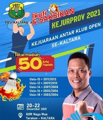 Pengprov PBSI Kaltara Gelar Kejurprov 2021, Perebutkan Total Hadiah Rp 50 Juta