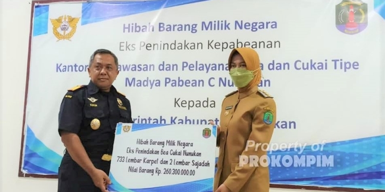 Pemkab Terima Hibah BMN Hasil Penindakkan Bea Cukai Nunukan