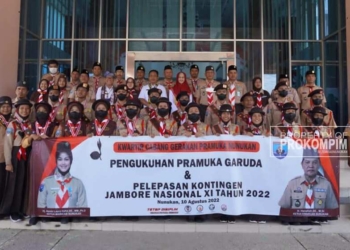 Bupati Laura Kukuhkan Pramuka Garuda dan Lepas Kontingen Nunukan Menuju Jamnas XI