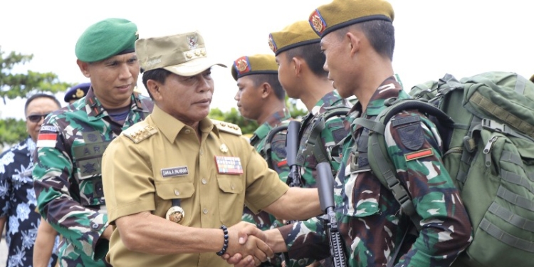 Pisah Sambut Satgas Pamtas RI-Malaysia oleh Gubernur Kaltara