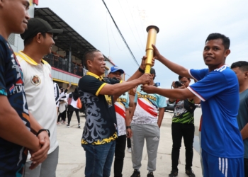 Kirab Obor Diterima Bupati, Kontingen Bulungan Siap Ramaikan Porwada I Kaltara