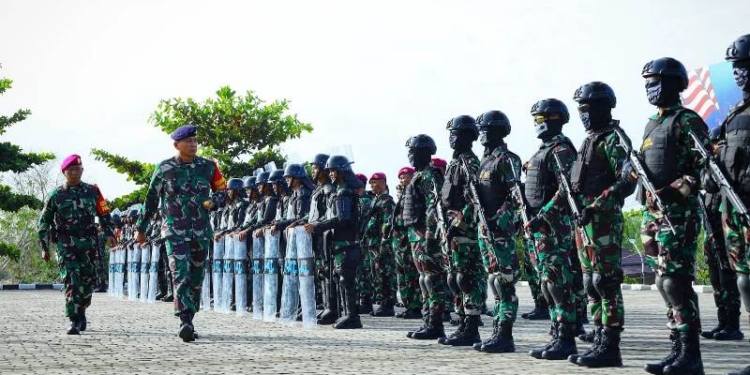 Danlantamal XIII Pimpin Apel Gelar Pasukan, Pastikan Kesiapan Prajurit Amankan Pemilu 2024
