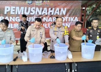 15 Kg Sabu dan 3.400 Pil Ekstasi Dimusnahkan Polresta Bulungan