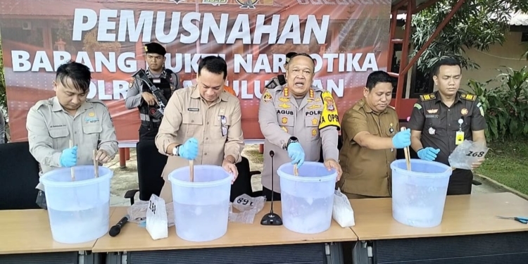 15 Kg Sabu dan 3.400 Pil Ekstasi Dimusnahkan Polresta Bulungan