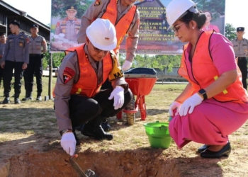 Kapolda Kaltara Lakukan Peletakkan Batu Pertama Pembangunan Gedung Bhayangkari