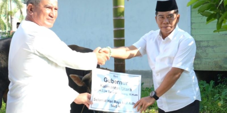 Gubernur Serahkan Sapi Kurban kepada Pengurus Masjid Jami Habib Ahmad Alkaf