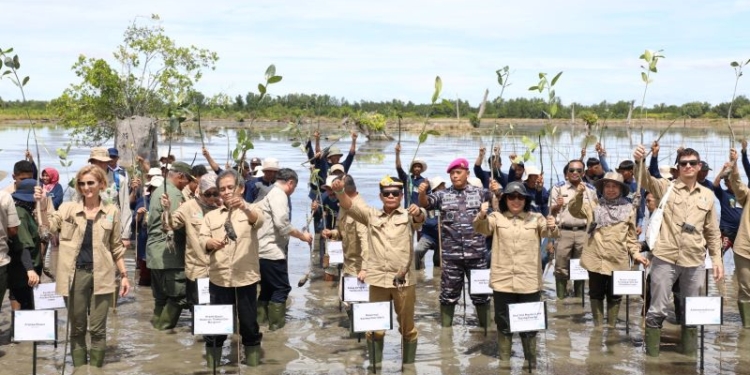 Gubenur Ikuti Kick Off Penanaman Mangrove For Coastal Resilience di Provinsi Kaltara