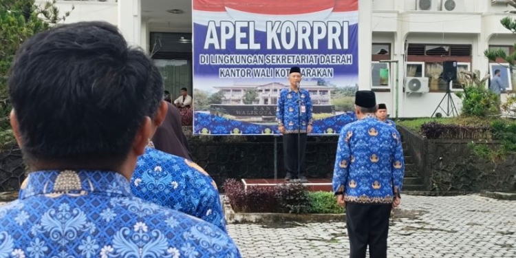 Sekda Tarakan Pimpin Apel KORPRI Perdana di Tahun 2025