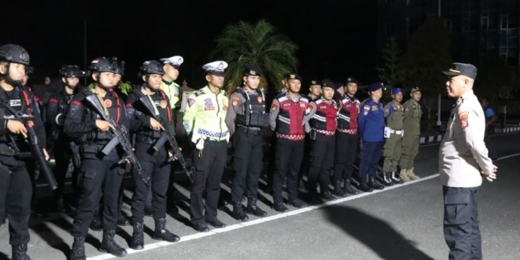 Jaga Kamtibmas, Polda Kaltara Bersama Unsur Aparat Keamanan Lainnya Laksanakan Patroli Gabungan