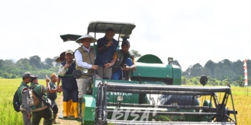 Naik Motor dan Jajal Combine Harvester, Bupati Bulungan Pimpin Panen Raya & Tanam Perdana Modern di Mara Hilir